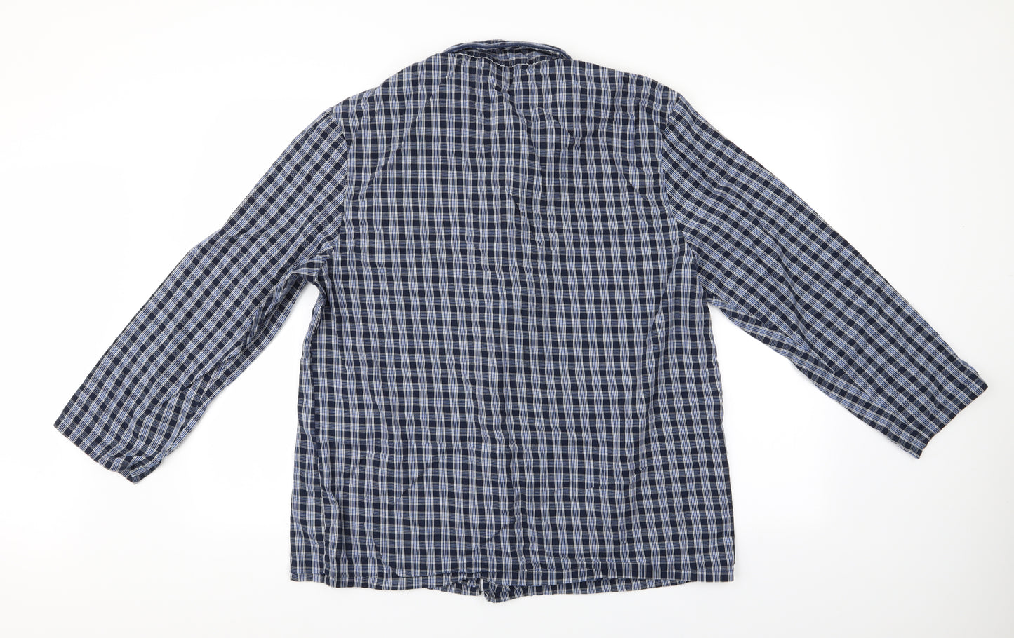 TU Mens Blue Check   Pyjama Top Size L  - Tu Men's Pyjama Top