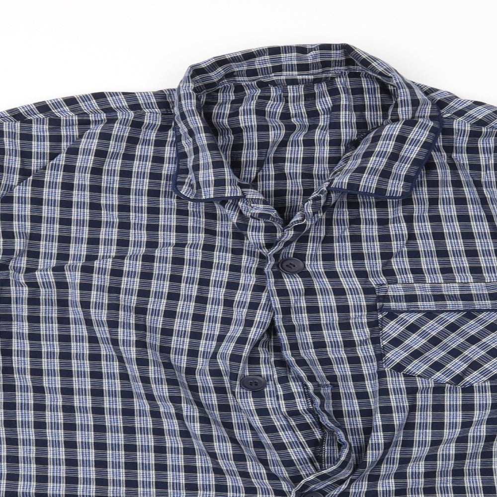 TU Mens Blue Check   Pyjama Top Size L  - Tu Men's Pyjama Top