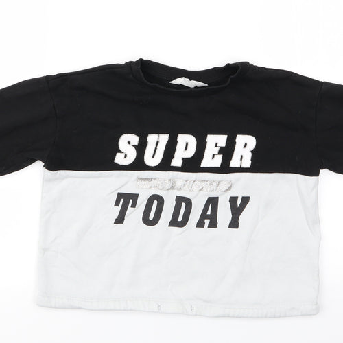 H&M Girls Multicoloured   Pullover Sweatshirt Size 8-9 Years  - H&M Girls Sweatshirt - Glittery