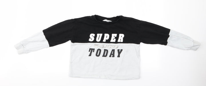 H&M Girls Multicoloured   Pullover Sweatshirt Size 8-9 Years  - H&M Girls Sweatshirt - Glittery
