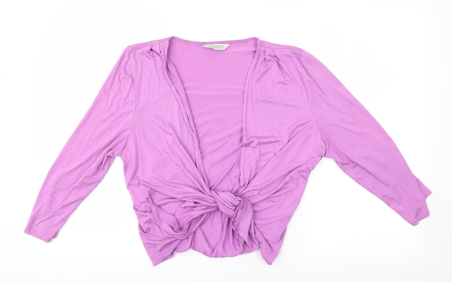 BHS Womens Purple   Shrug Jumper Size 14  - Tie Wrap Shrug