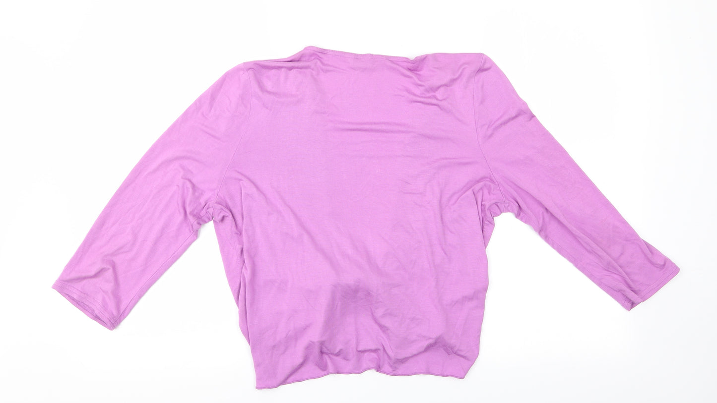 BHS Womens Purple   Shrug Jumper Size 14  - Tie Wrap Shrug