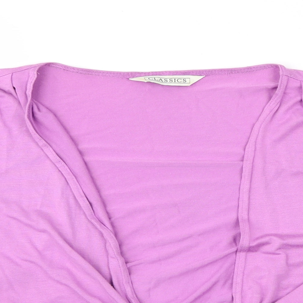 BHS Womens Purple   Shrug Jumper Size 14  - Tie Wrap Shrug