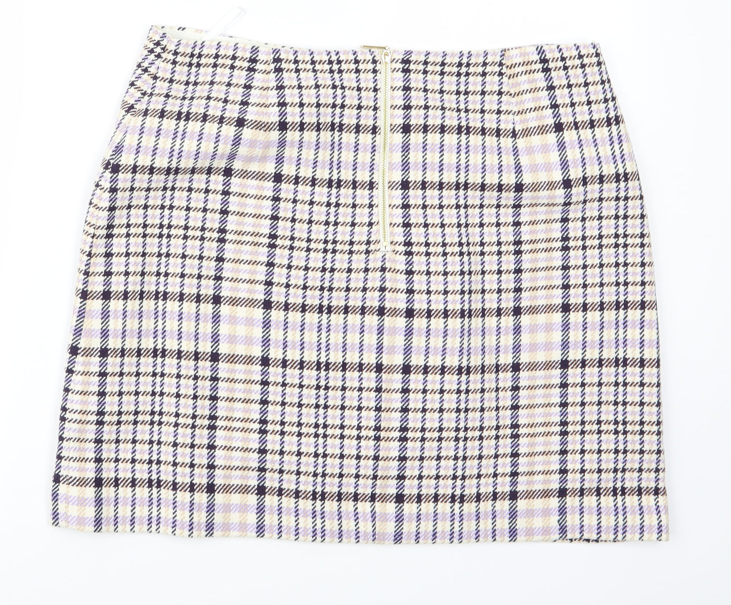 Marks and Spencer Womens Multicoloured Check  Straight & Pencil Skirt Size 14  - Marks and Spencer