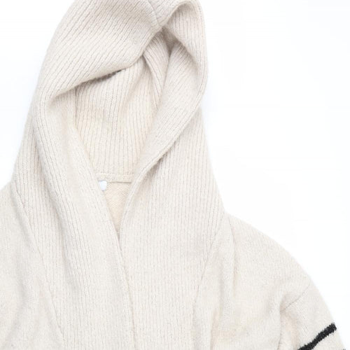 La Redoute Womens Beige Geometric  Cardigan Jumper Size XL  - Hooded Cardigan