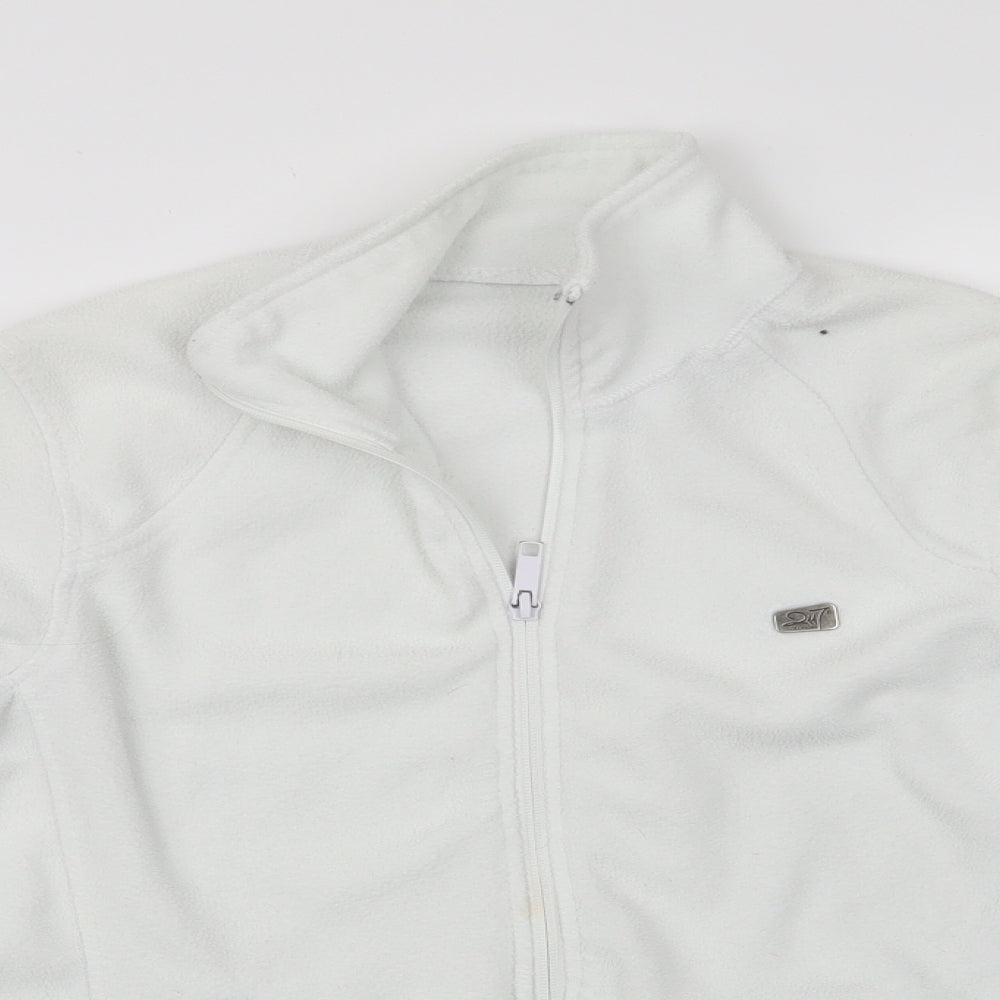 Preworn Womens White   Windbreaker Jacket   - Fleece