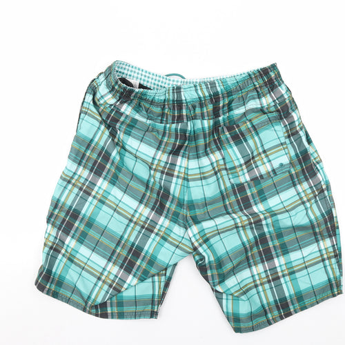 etirel Mens Green Check  Bermuda Shorts Size L