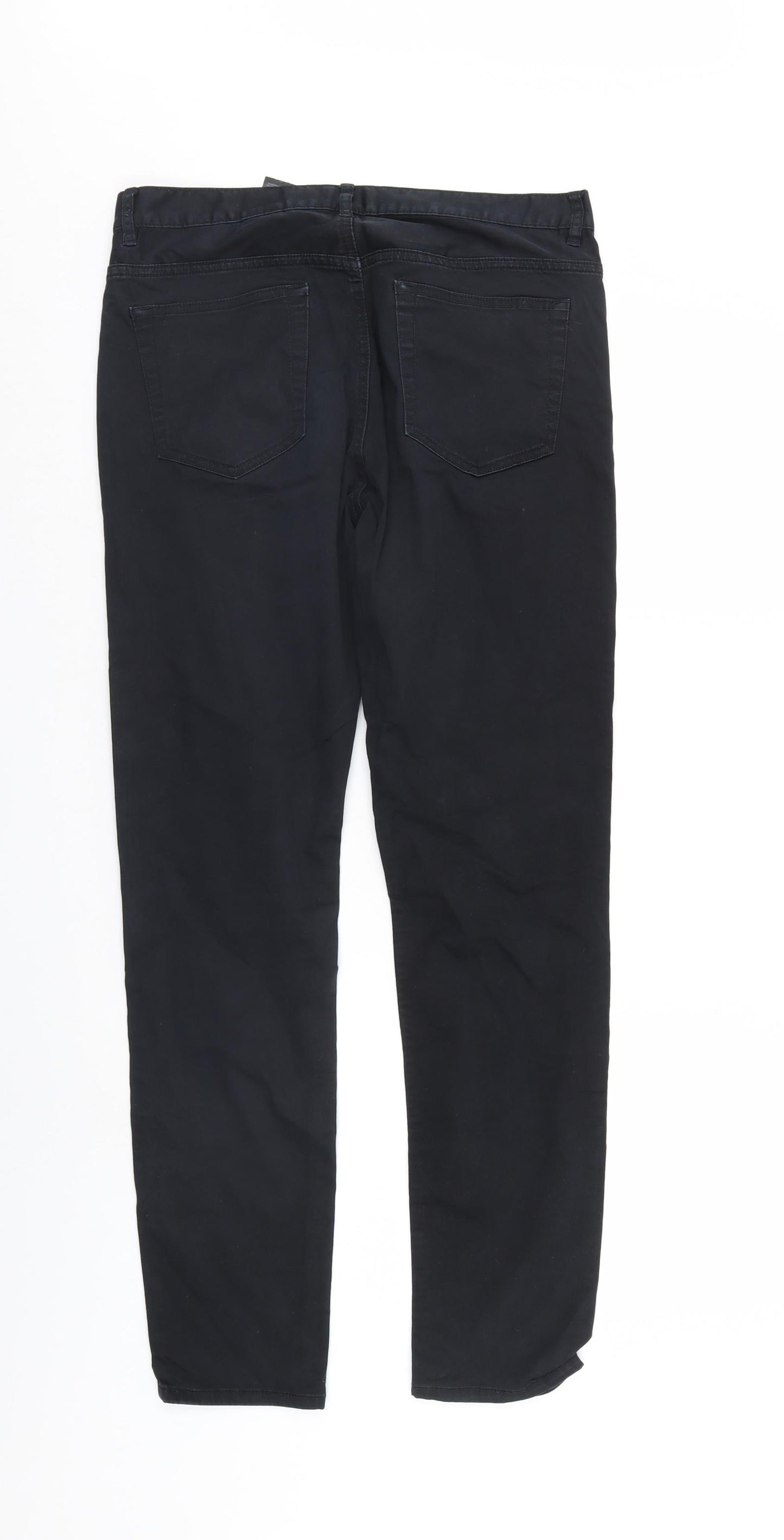 H&M Mens Black  Denim Straight Jeans Size 30 L30 in
