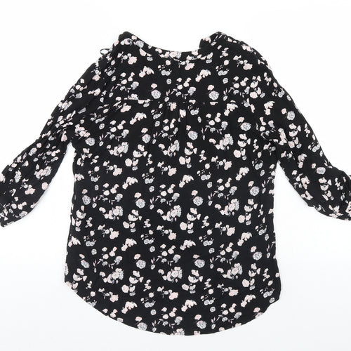 Atmosphere Womens Black Floral  Basic Blouse Size 12