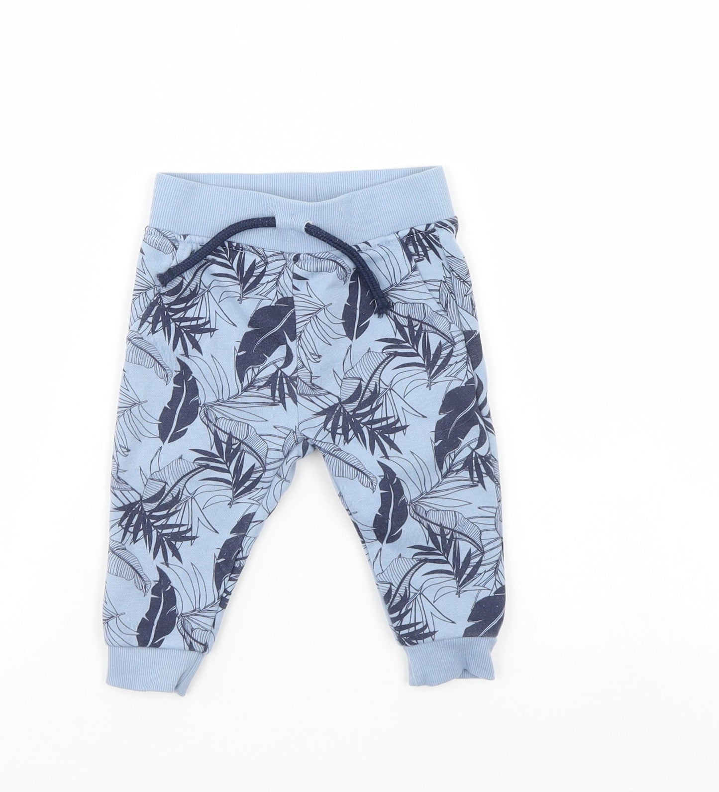 Primark Boys Blue Floral  Sweatpants Trousers Size 6-9 Months