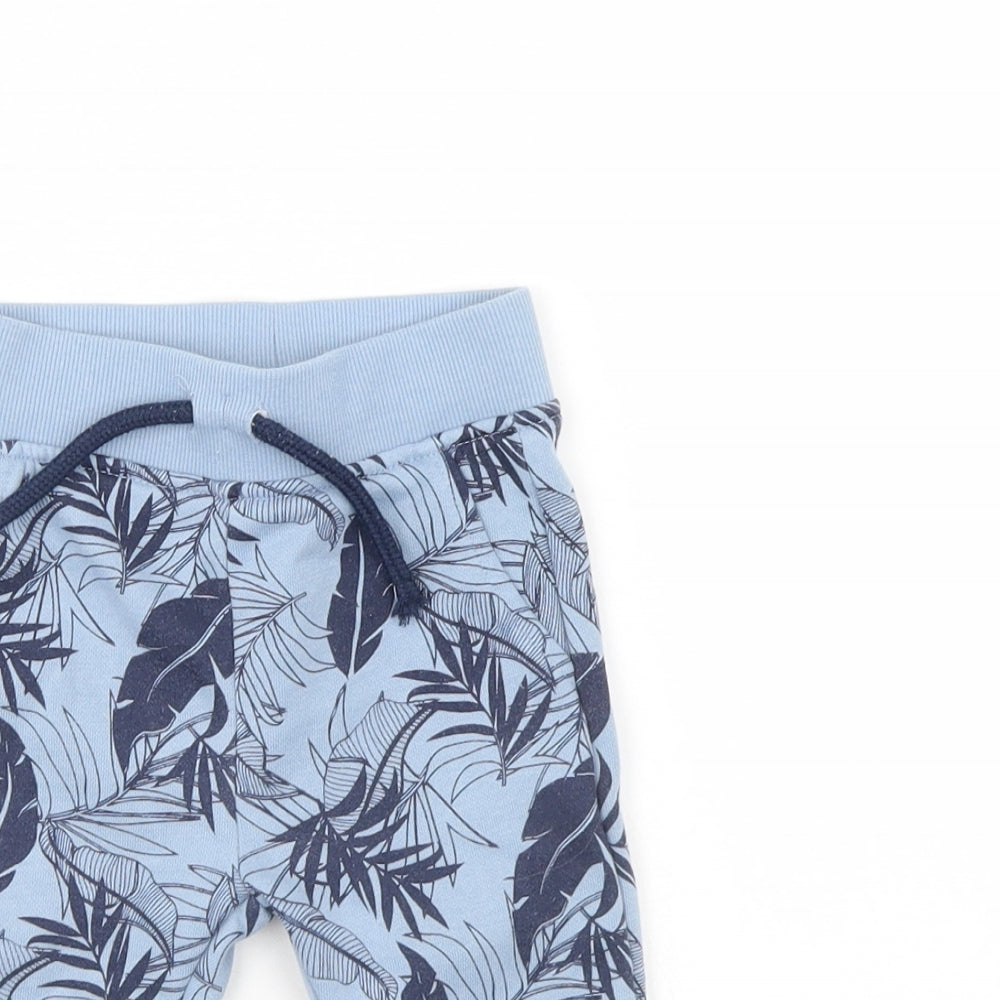 Primark Boys Blue Floral  Sweatpants Trousers Size 6-9 Months