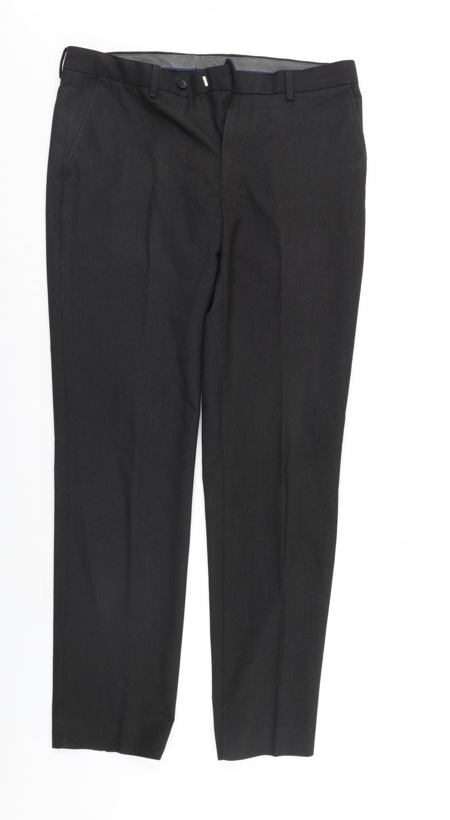 Matalan Mens Grey Striped   Suit Trousers Size 34 L32 in