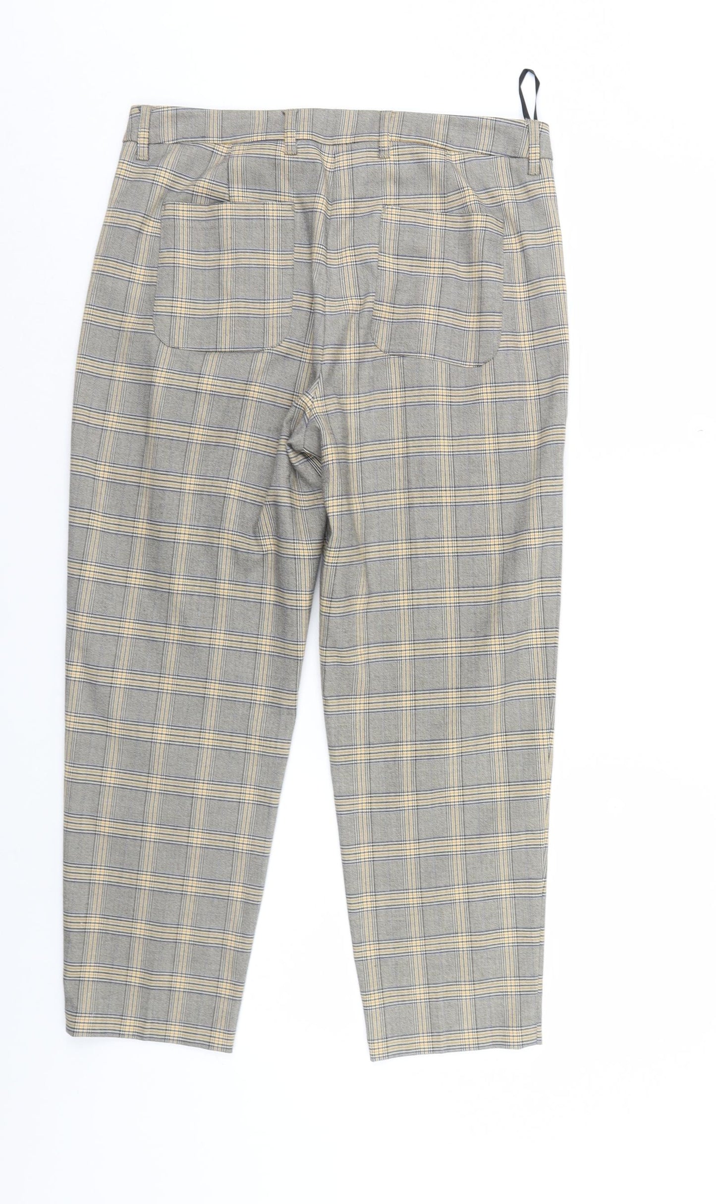 NEXT Womens Multicoloured Check  Cropped Trousers Size 10 L24 in