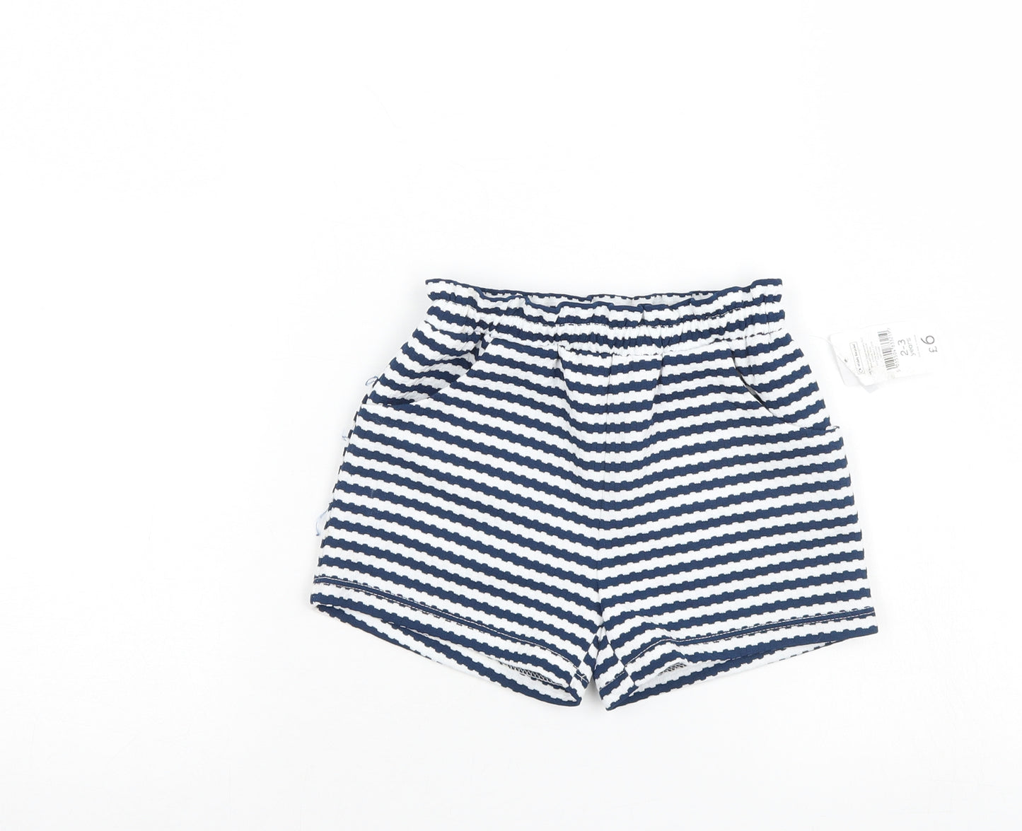 Nutmeg Girls Blue Striped  Culotte Shorts Size 2-3 Years