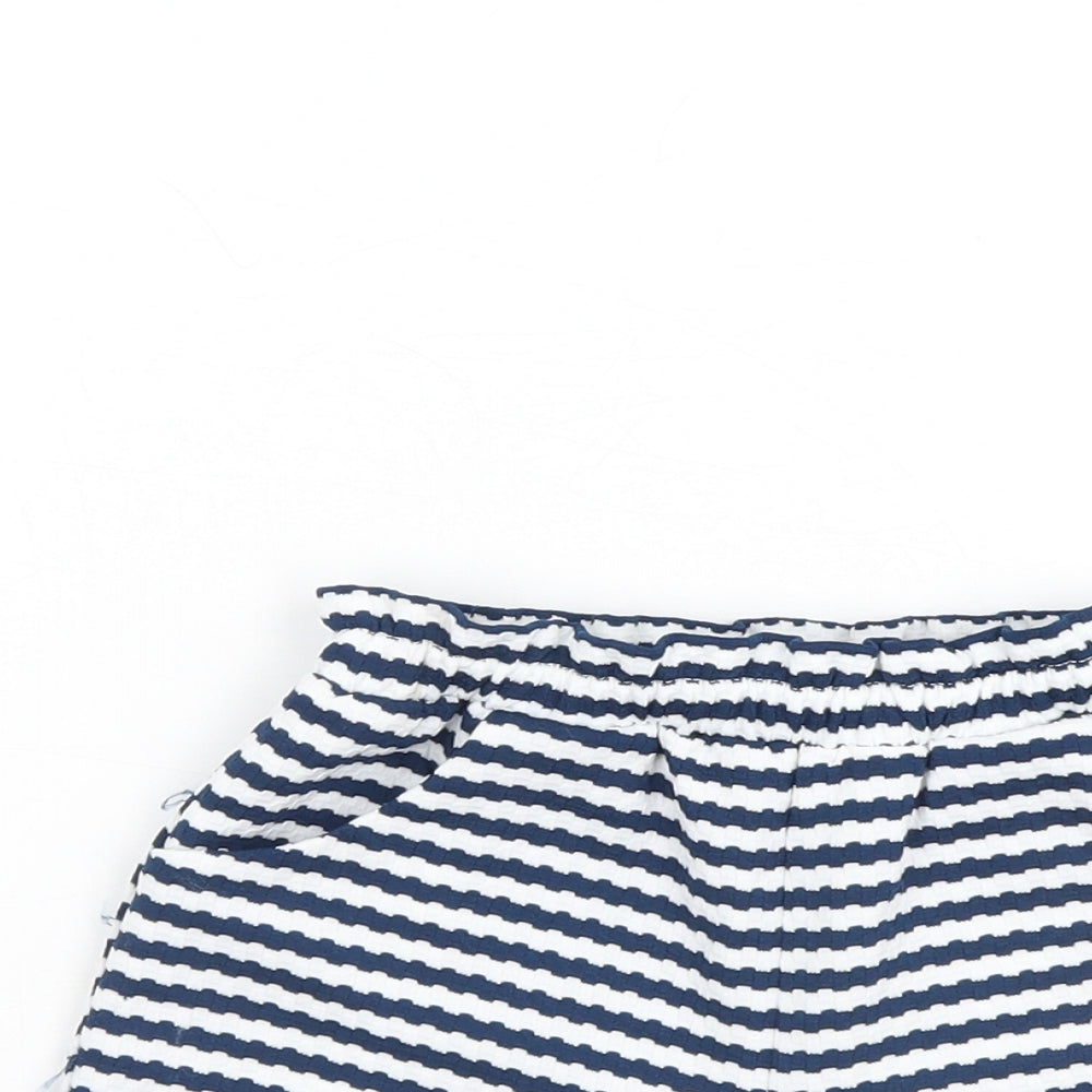 Nutmeg Girls Blue Striped  Culotte Shorts Size 2-3 Years