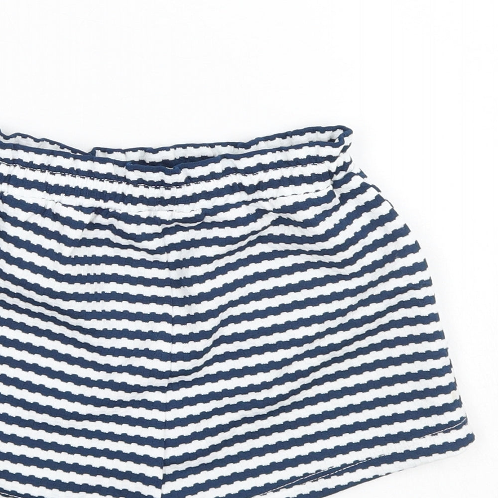 Nutmeg Girls Blue Striped  Culotte Shorts Size 2-3 Years