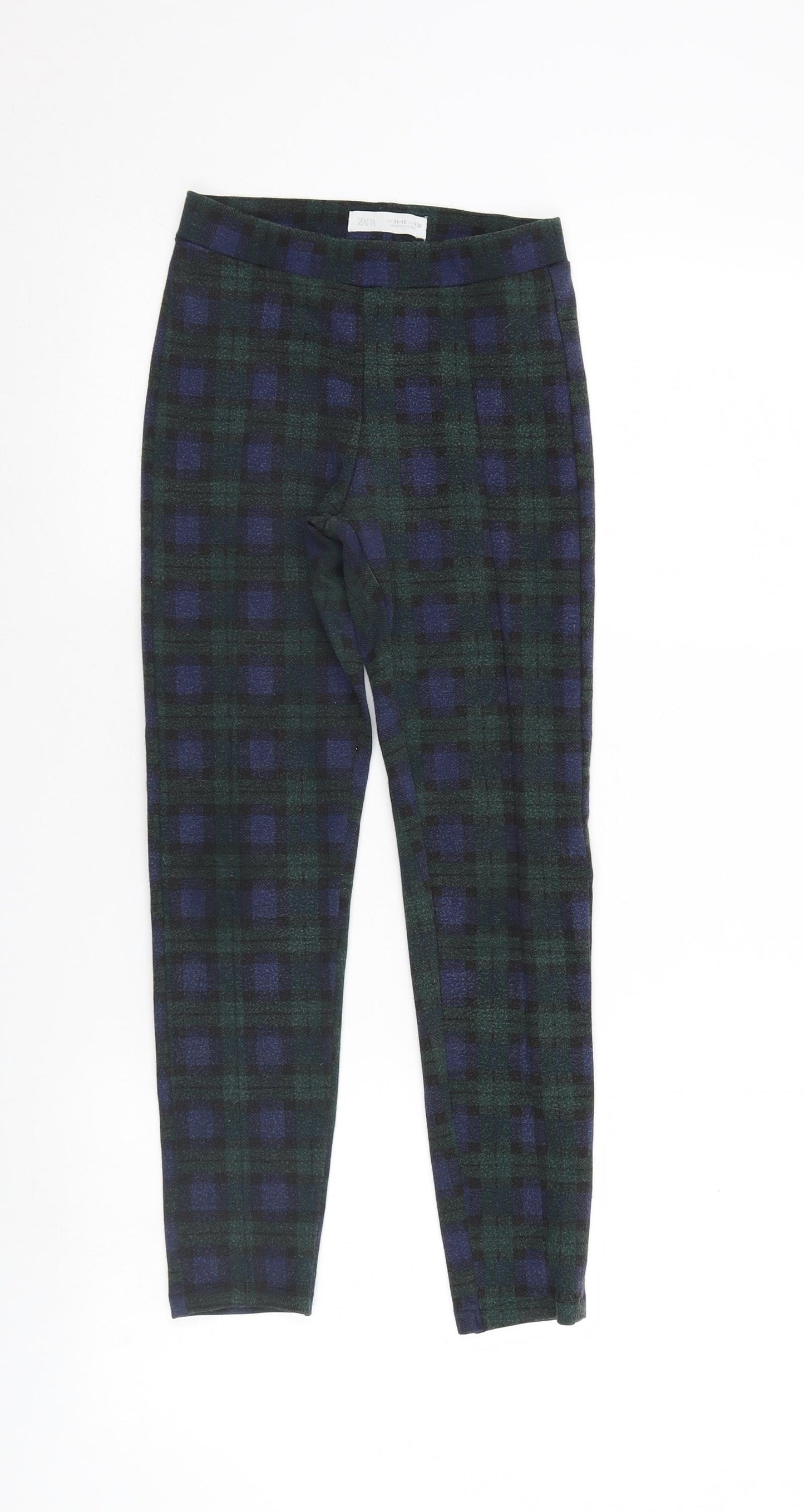 Zara Girls Multicoloured Check  Jegging Trousers Size 11-12 Years