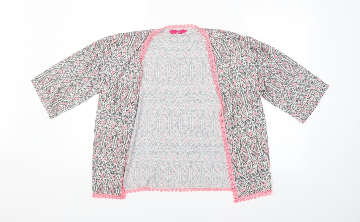 YD Girls Multicoloured Argyle/Diamond  Cardigan Jumper Size 10-11 Years