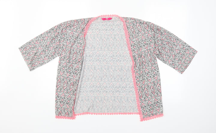 YD Girls Multicoloured Argyle/Diamond  Cardigan Jumper Size 10-11 Years