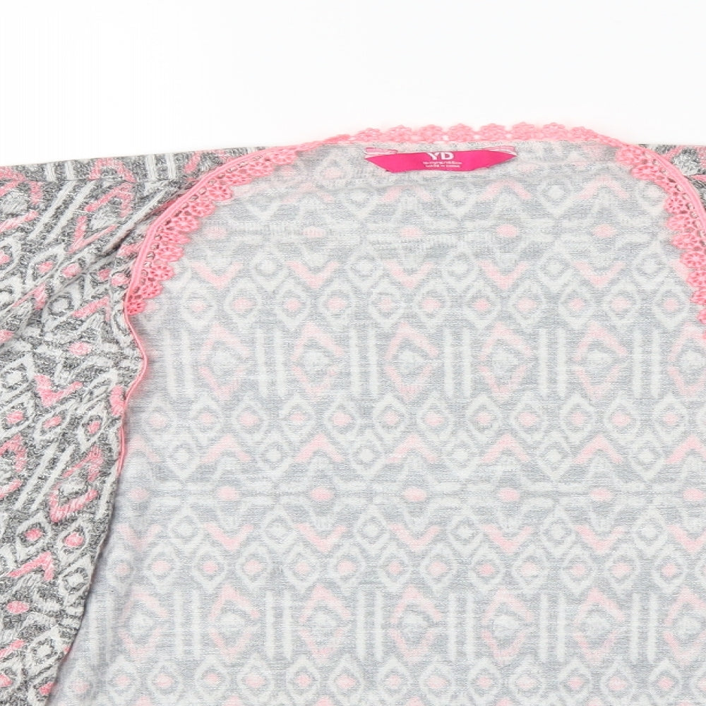YD Girls Multicoloured Argyle/Diamond  Cardigan Jumper Size 10-11 Years