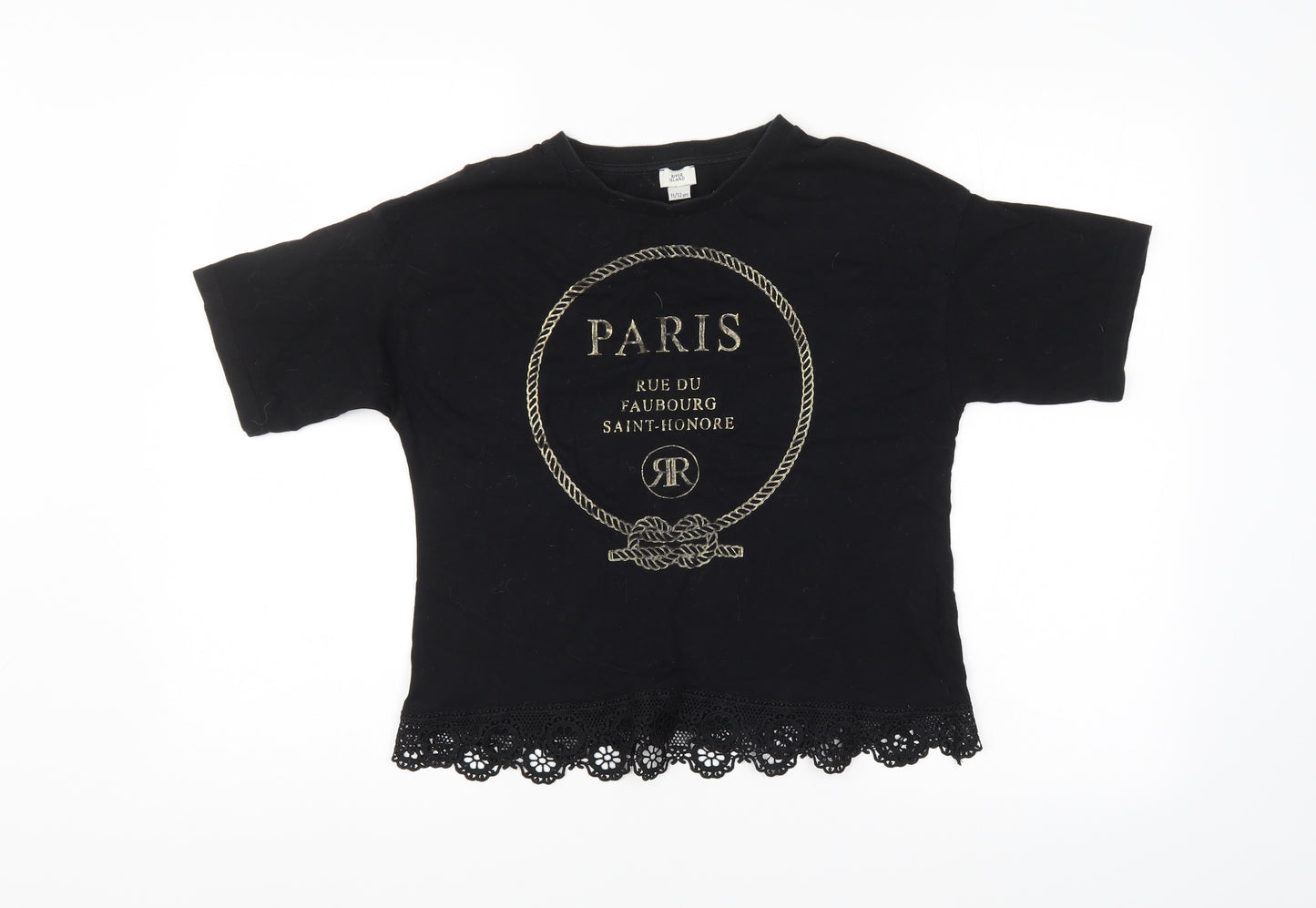River Island Girls Black   Basic T-Shirt Size 11-12 Years