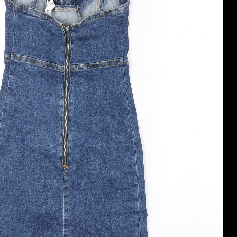 Denim Co. Womens Blue   Pinafore/Dungaree Dress  Size 6