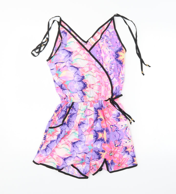 Jean Club Womens Multicoloured Floral  Playsuit One-Piece Size 6