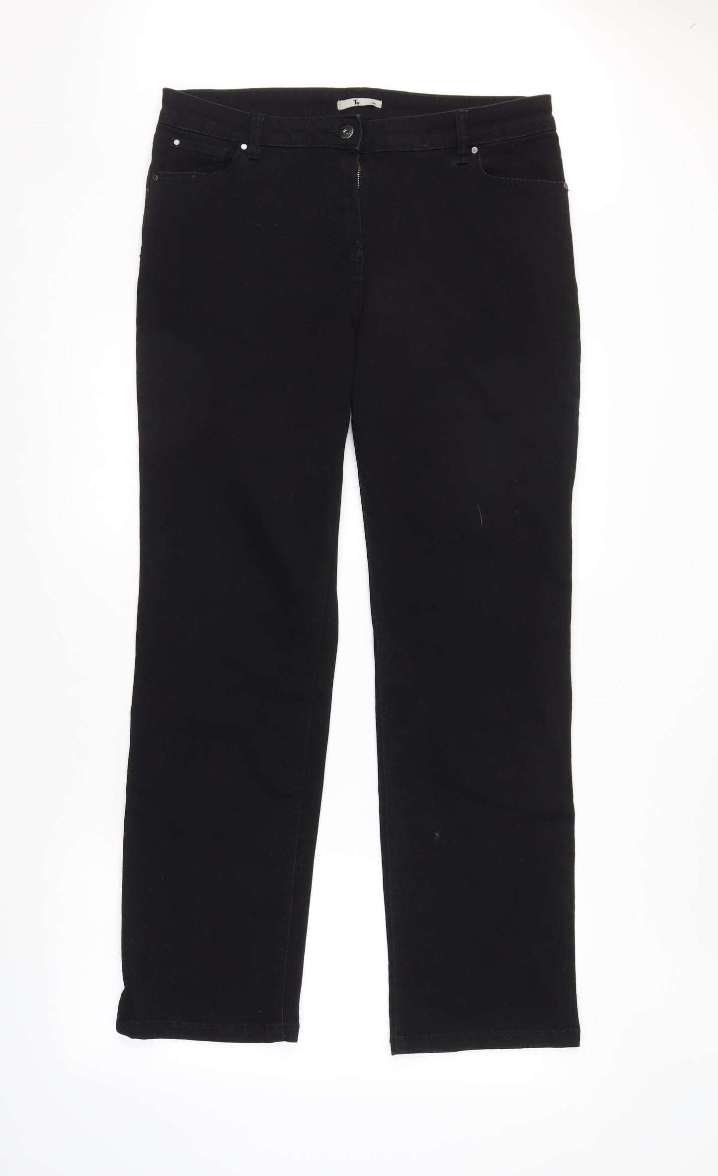 TU Womens Black   Straight Jeans Size 14 L32 in