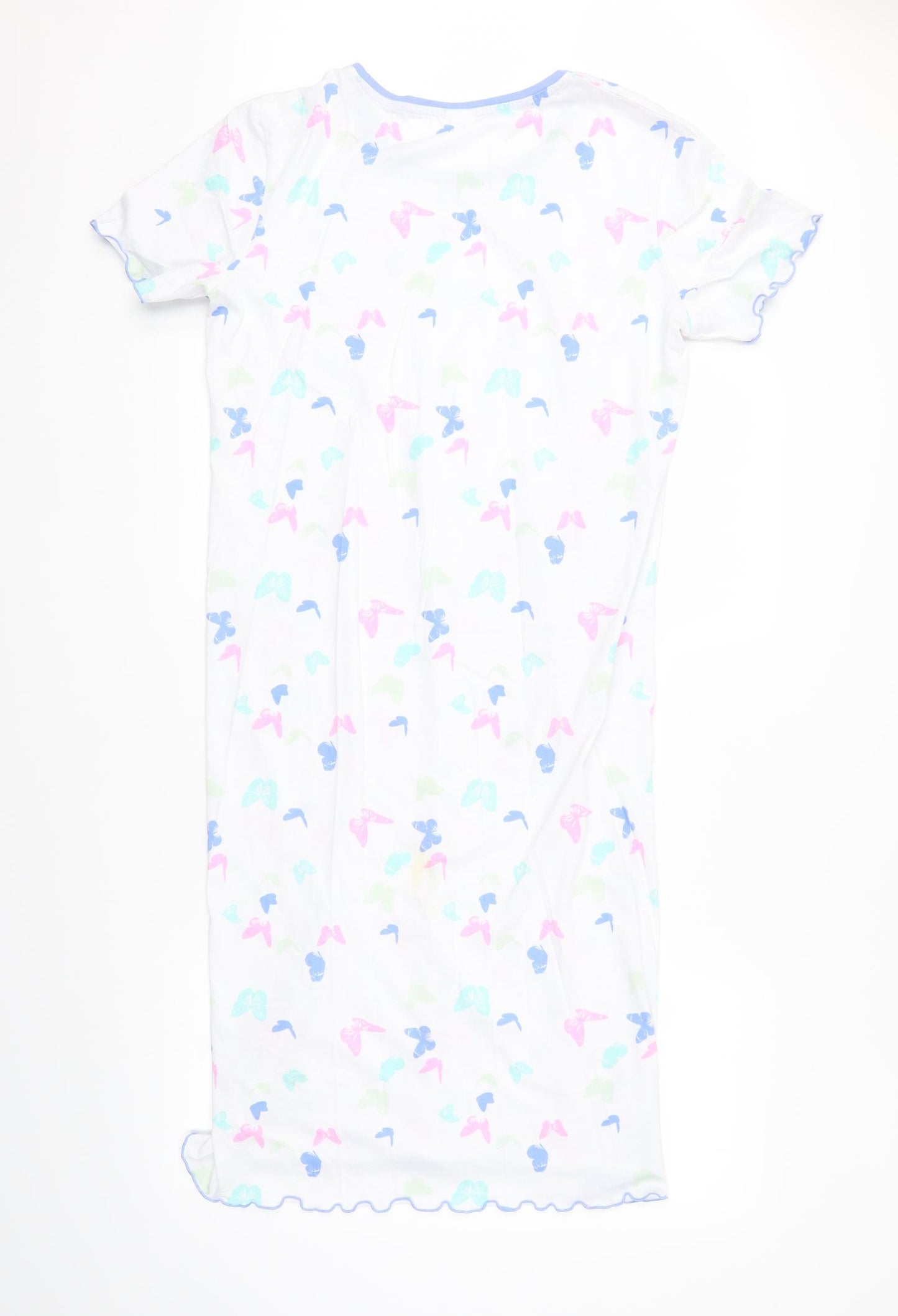 Damart Womens White Animal Print   Gown Size M  - Butterfly print