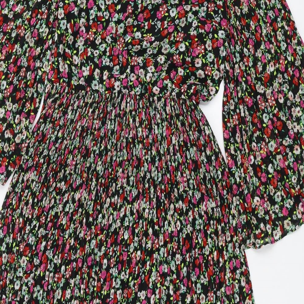 H&M Womens Black Floral  A-Line  Size 10