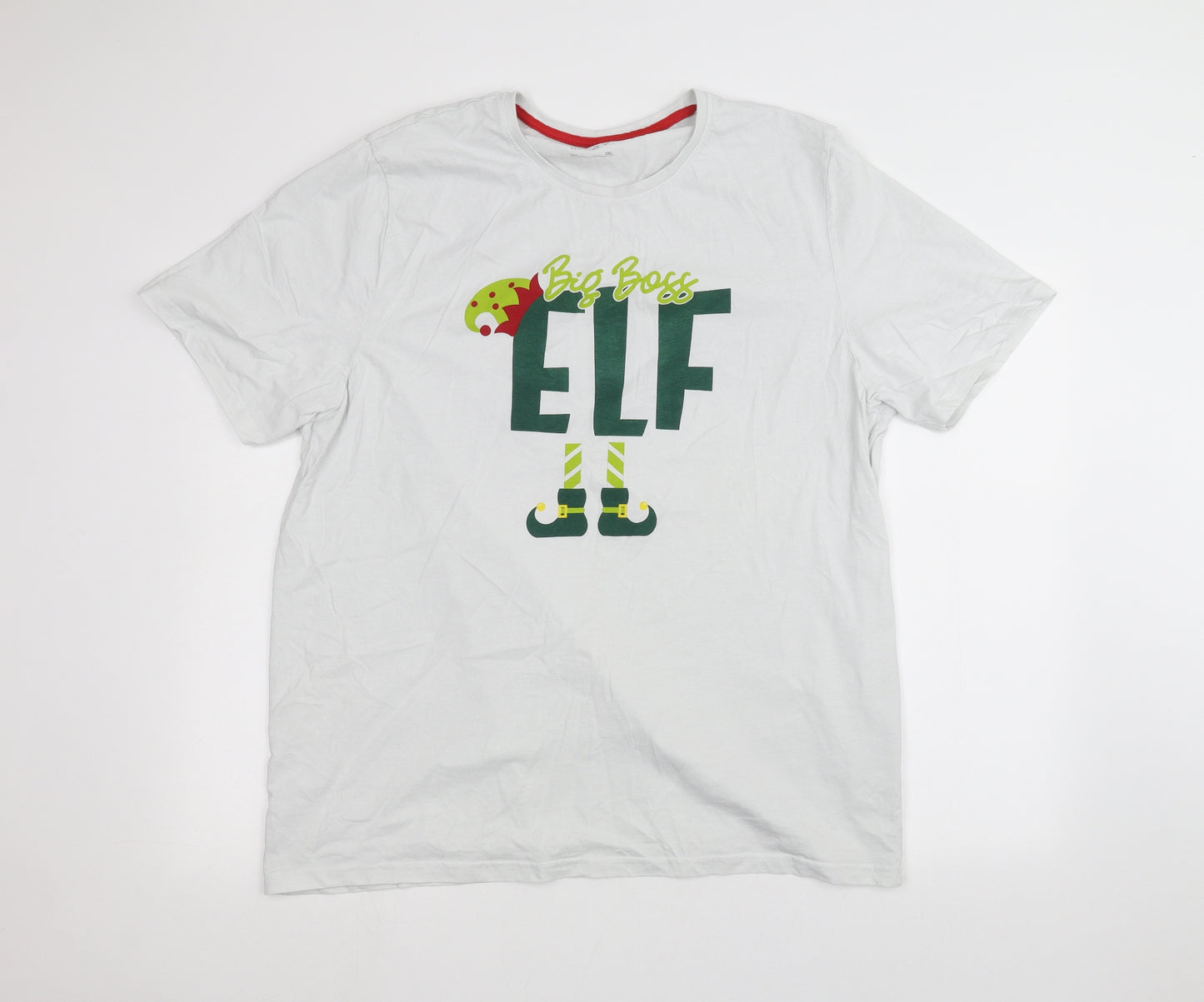 Easy Mens White    T-Shirt Size 3XL