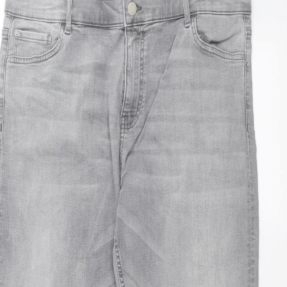 Marks and Spencer Womens Grey   Straight Jeans Size 18 L28 in