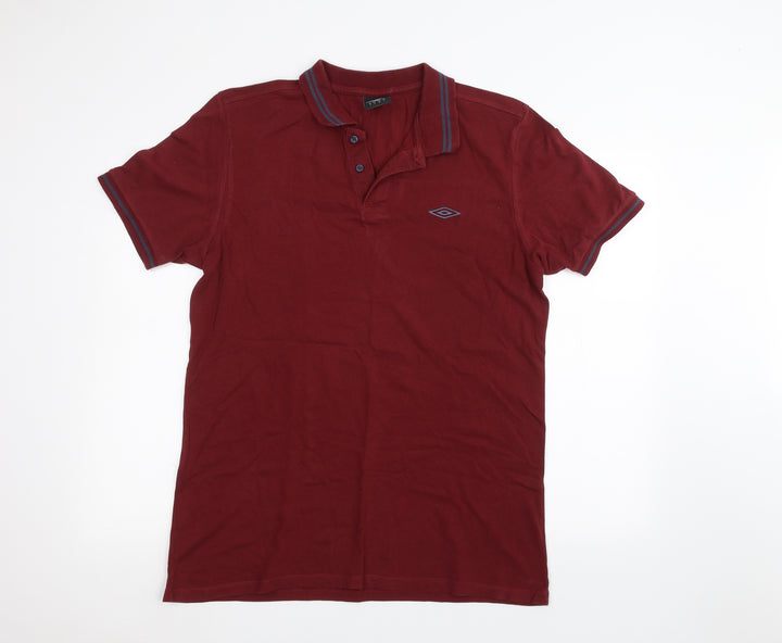 Umbro Mens Red Polo Size L