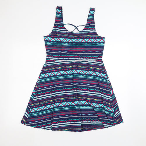 Springfield Womens Blue Striped  A-Line  Size L