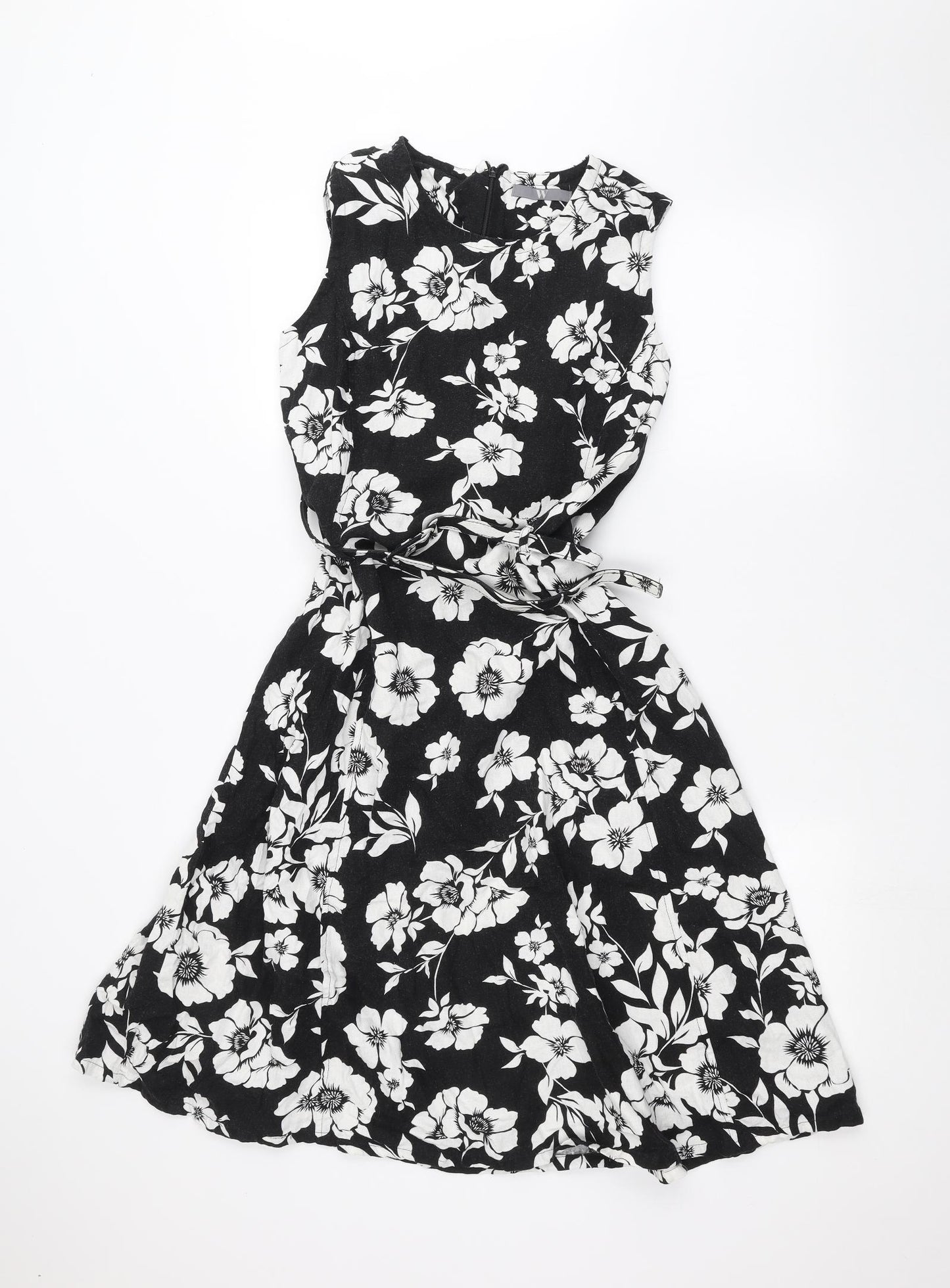 BHS Womens Black Floral  A-Line  Size 12