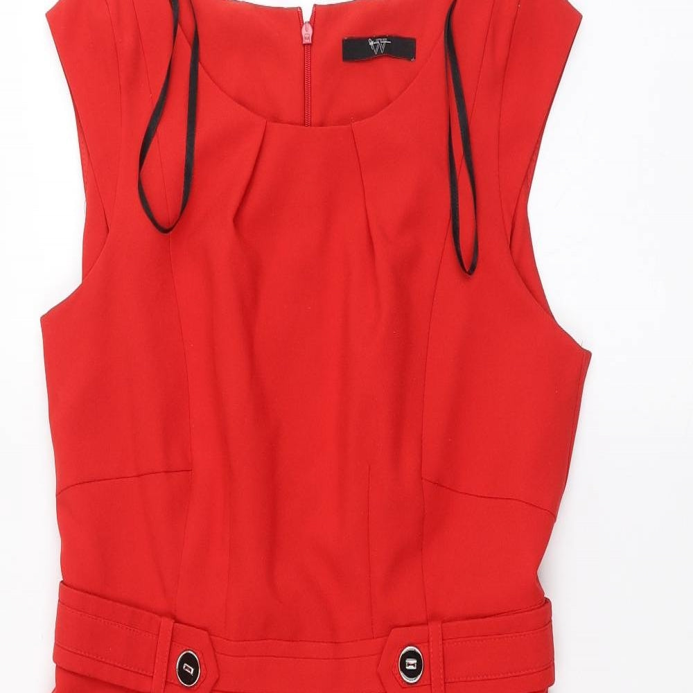 BHS Womens Red   Pencil Dress  Size 12