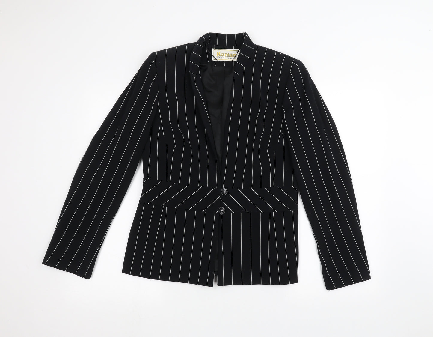 Roman Womens Black Striped  Jacket  Size 12
