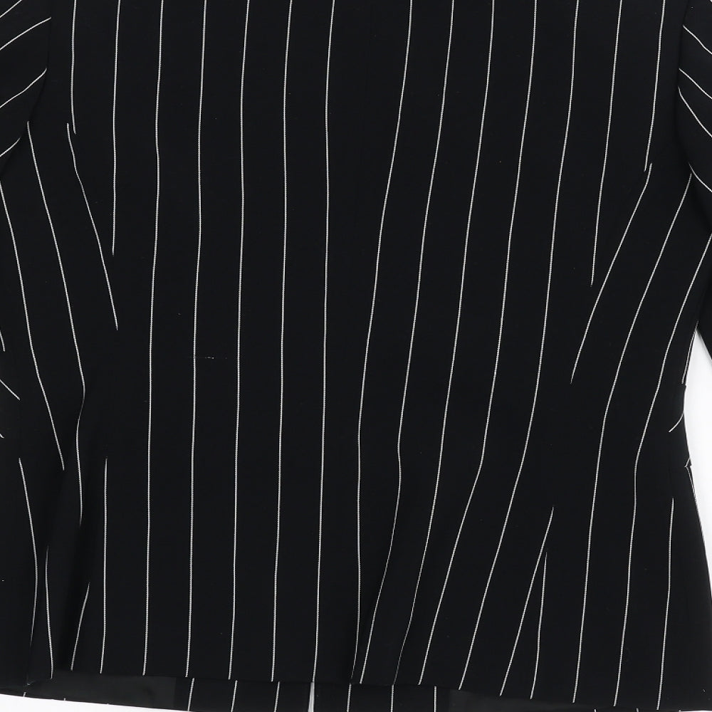 Roman Womens Black Striped  Jacket  Size 12