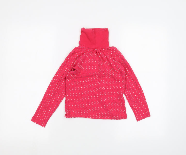 pink & black Girls Pink Polka Dot  Basic T-Shirt Size 5-6 Years