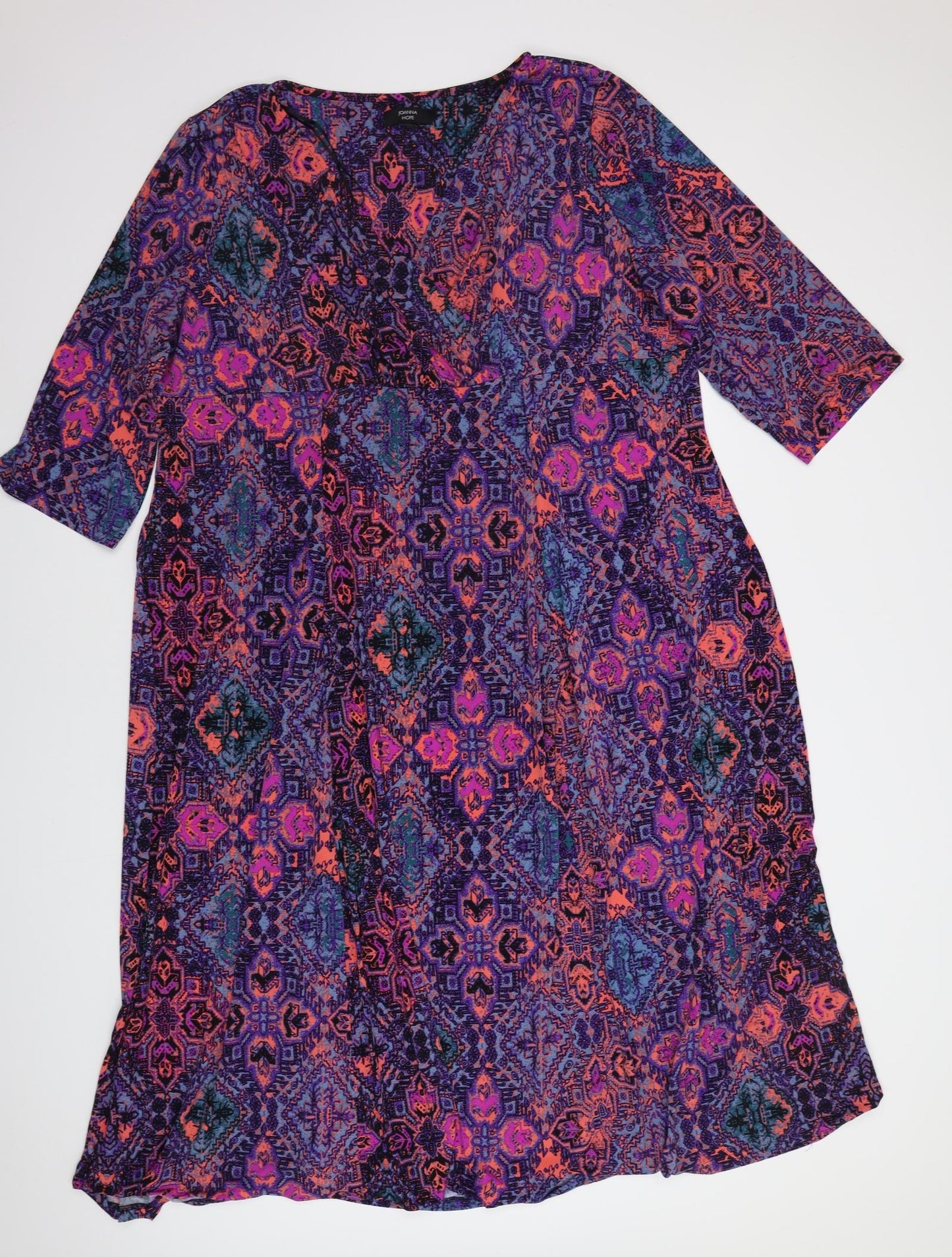 Joanna Hope Womens Purple Geometric  A-Line  Size 28