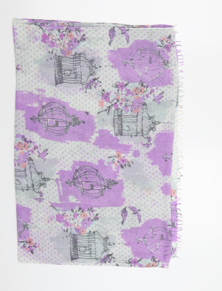 Preworn Womens Purple Floral   Shawl/Wrap