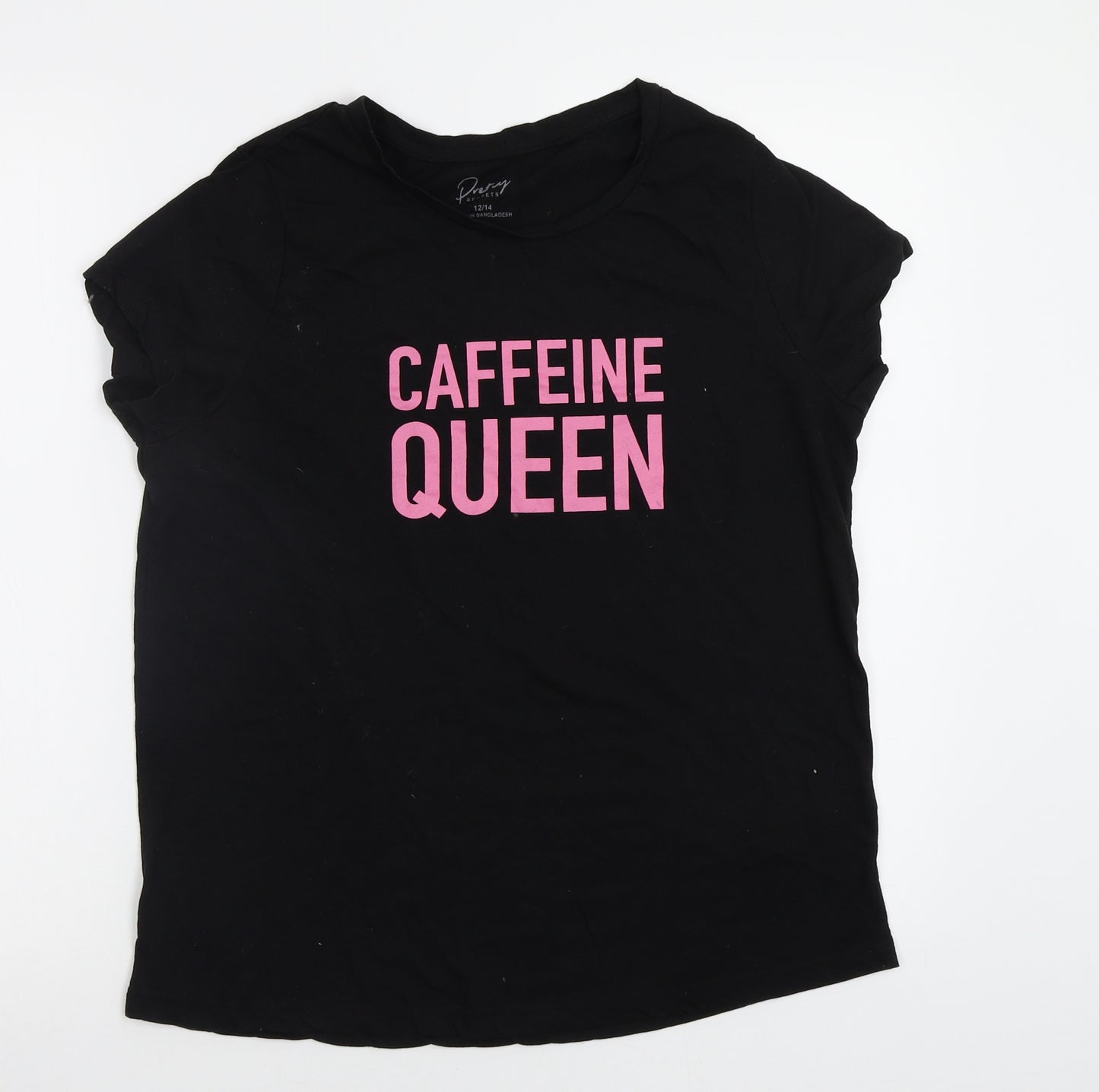 Pretty Secrets Womens Black   Basic T-Shirt Size 12