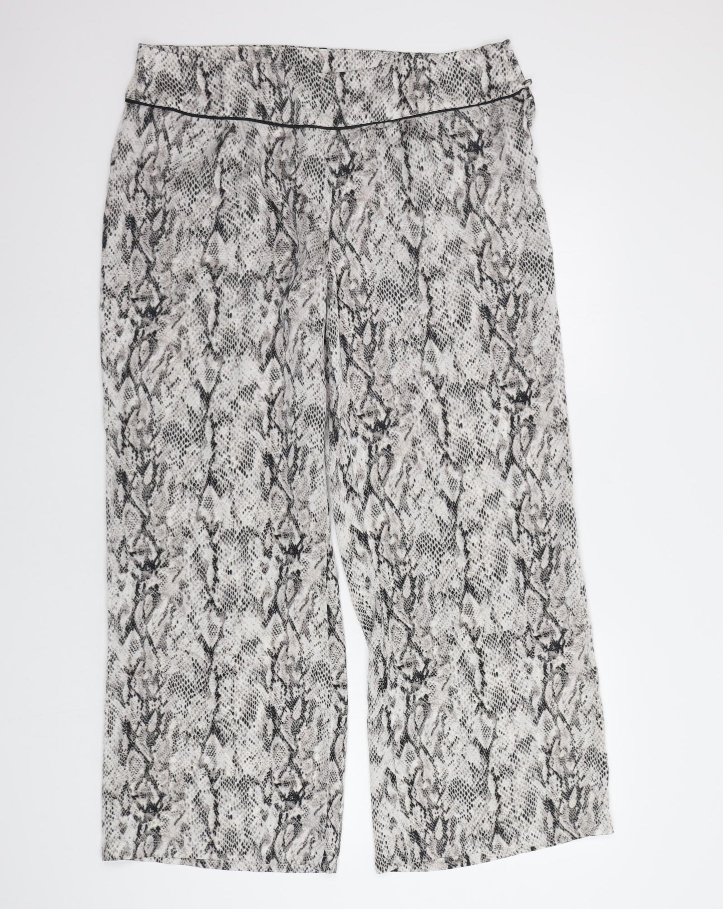 M&S Womens Grey Animal Print   Pyjama Pants Size 14