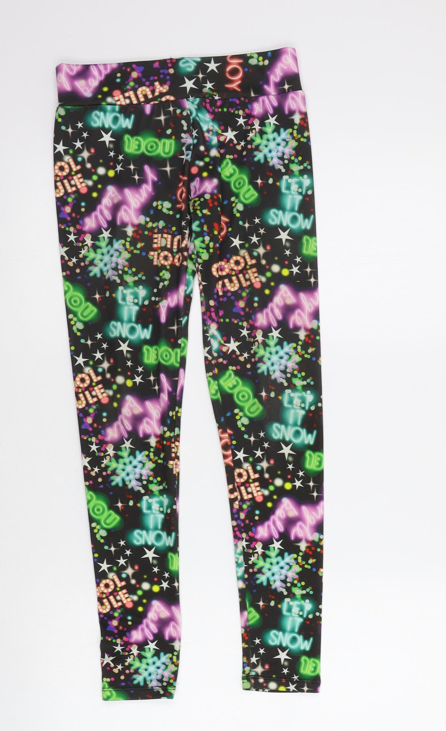 TU Girls Multicoloured Geometric  Jegging Trousers Size 9 Years - Xmas