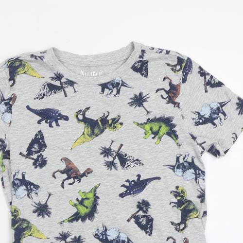 Nutmeg Boys Grey   Basic T-Shirt Size 11 Years  - Dinosaur