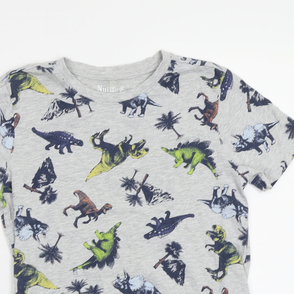 Nutmeg Boys Grey   Basic T-Shirt Size 11 Years  - Dinosaur