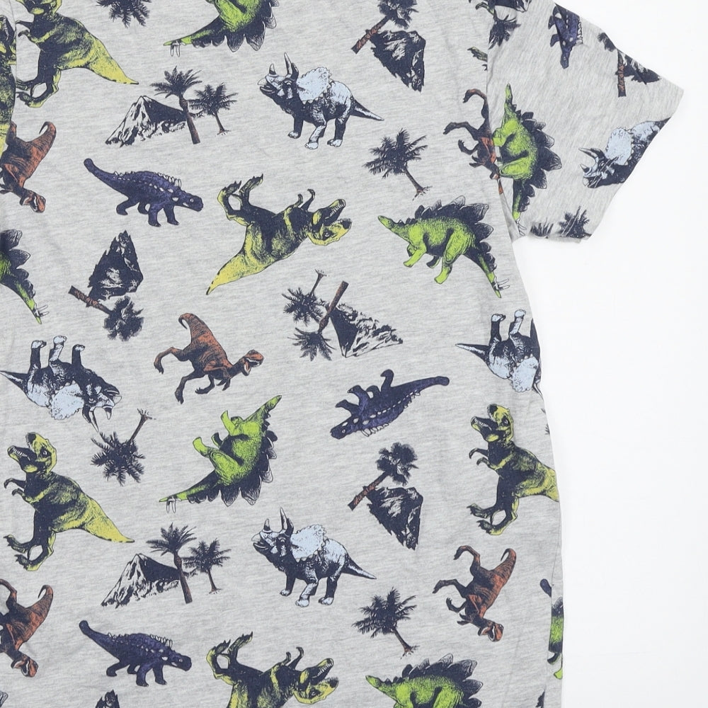 Nutmeg Boys Grey   Basic T-Shirt Size 11 Years  - Dinosaur