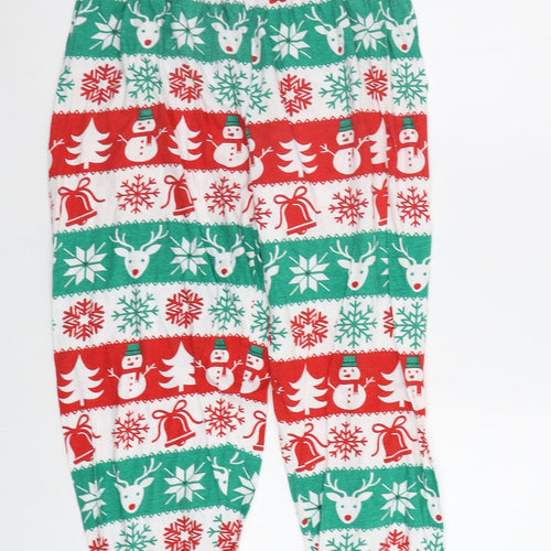 Preworn Womens Multicoloured Fair Isle   Pyjama Pants Size M  - Xmas