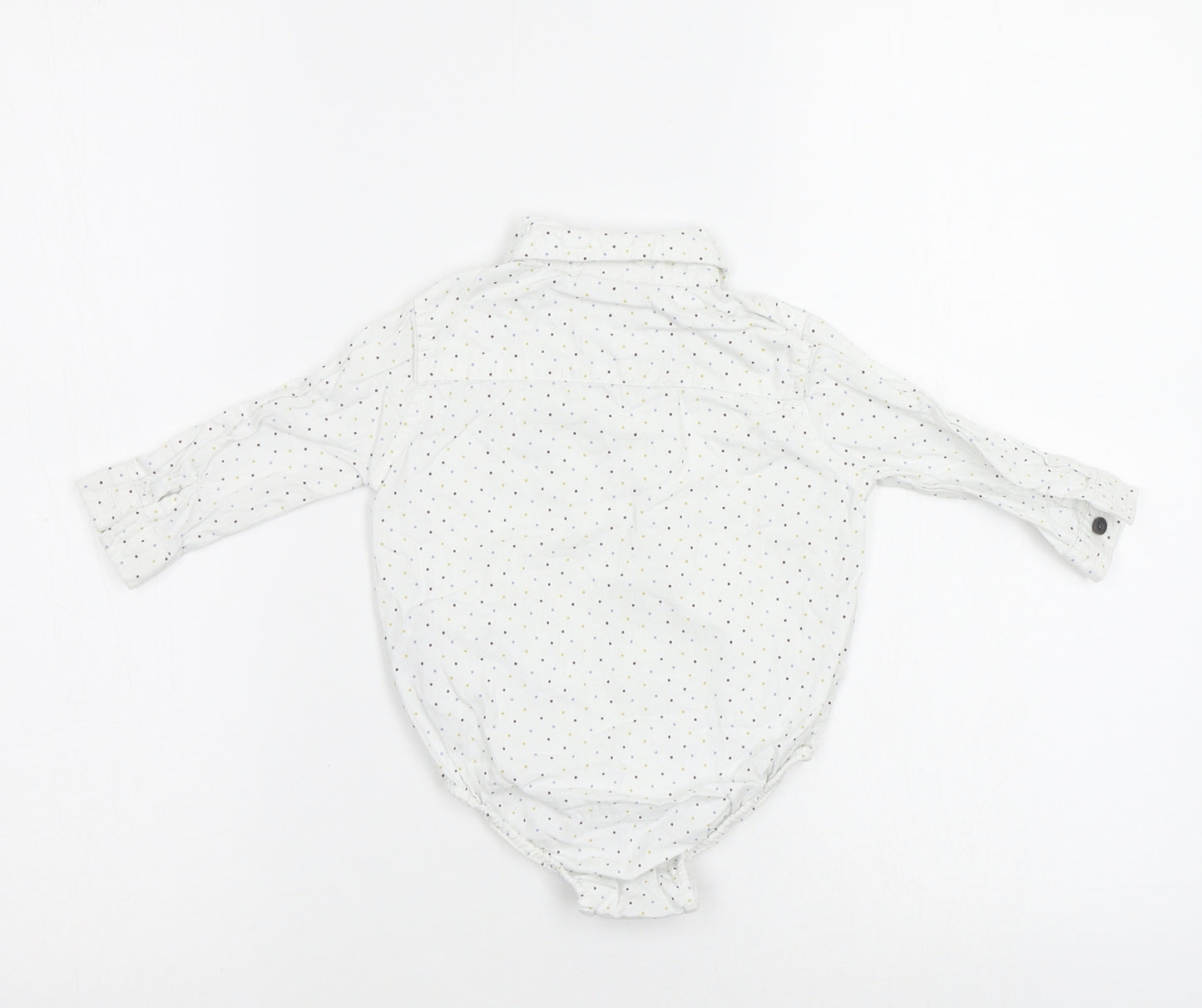 Little Gent Baby White Polka Dot  Babygrow One-Piece Size 3-6 Months