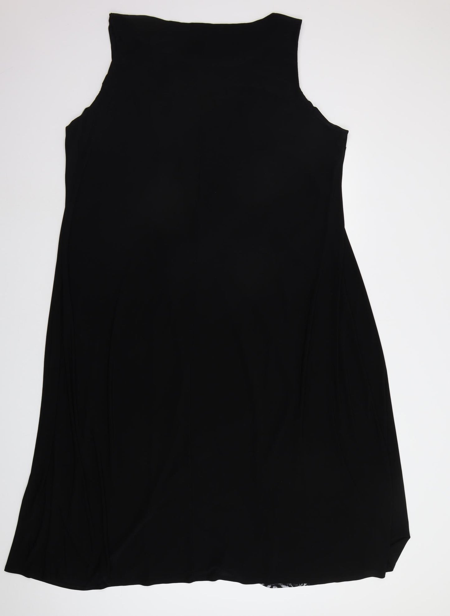 Preworn Womens Black Geometric  A-Line  Size 2XL